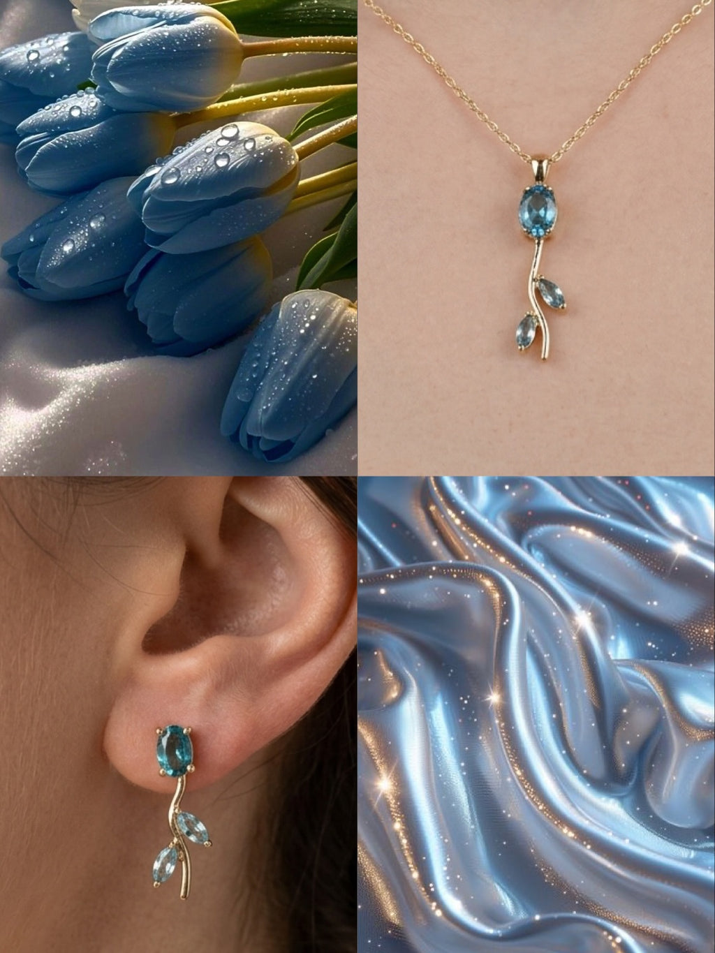 Tulip Bloom Necklace + Earrings Set 🌷