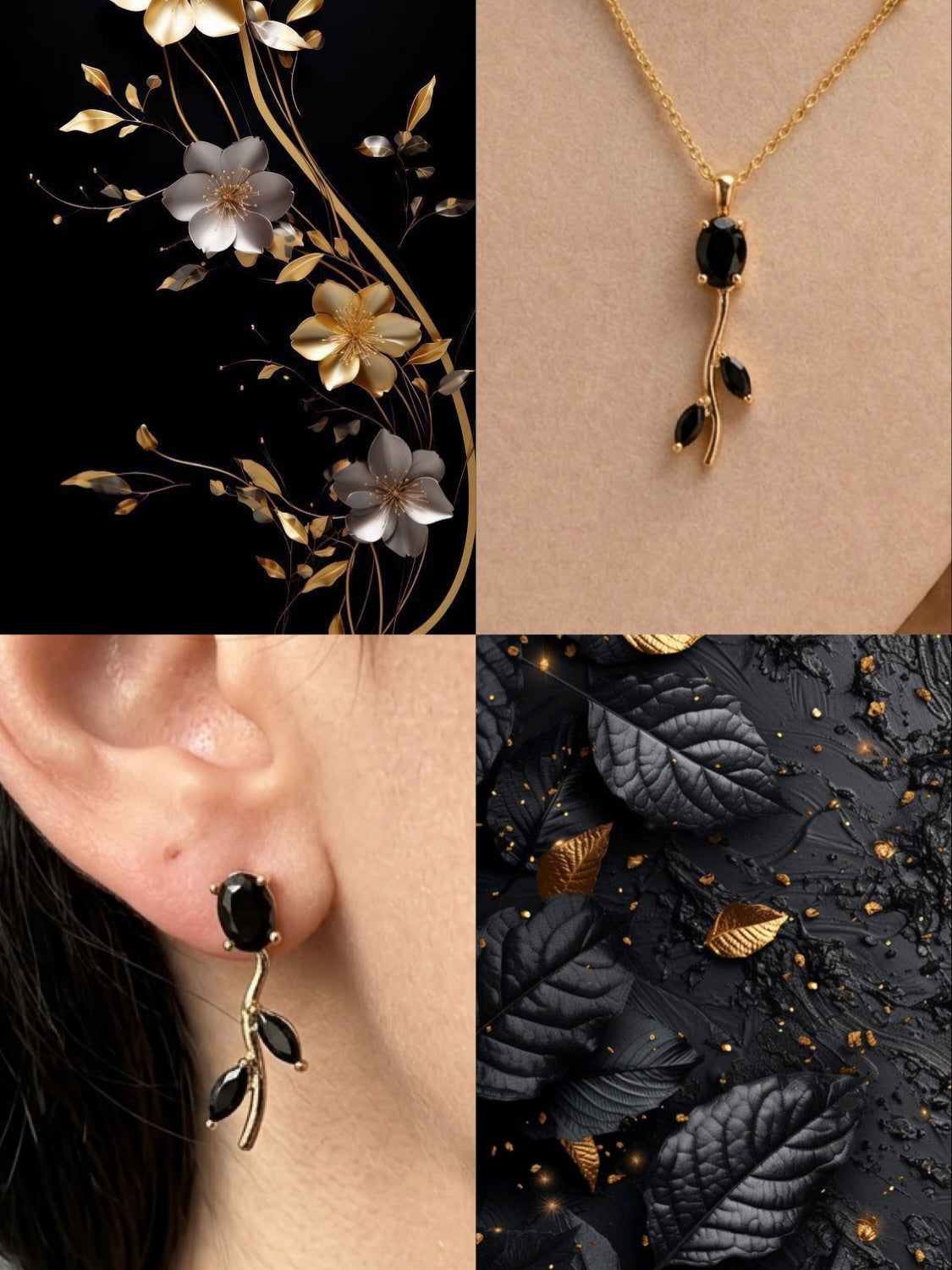 Tulip Bloom Necklace + Earrings Set 🌷